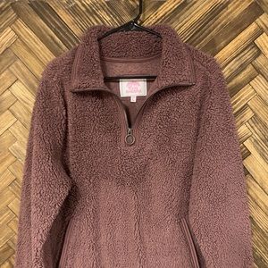 Women’s Size: Large Cozy Sherpa dark pink hoodie